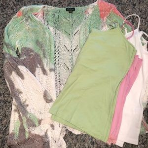 Open Sweater + THREE Camis